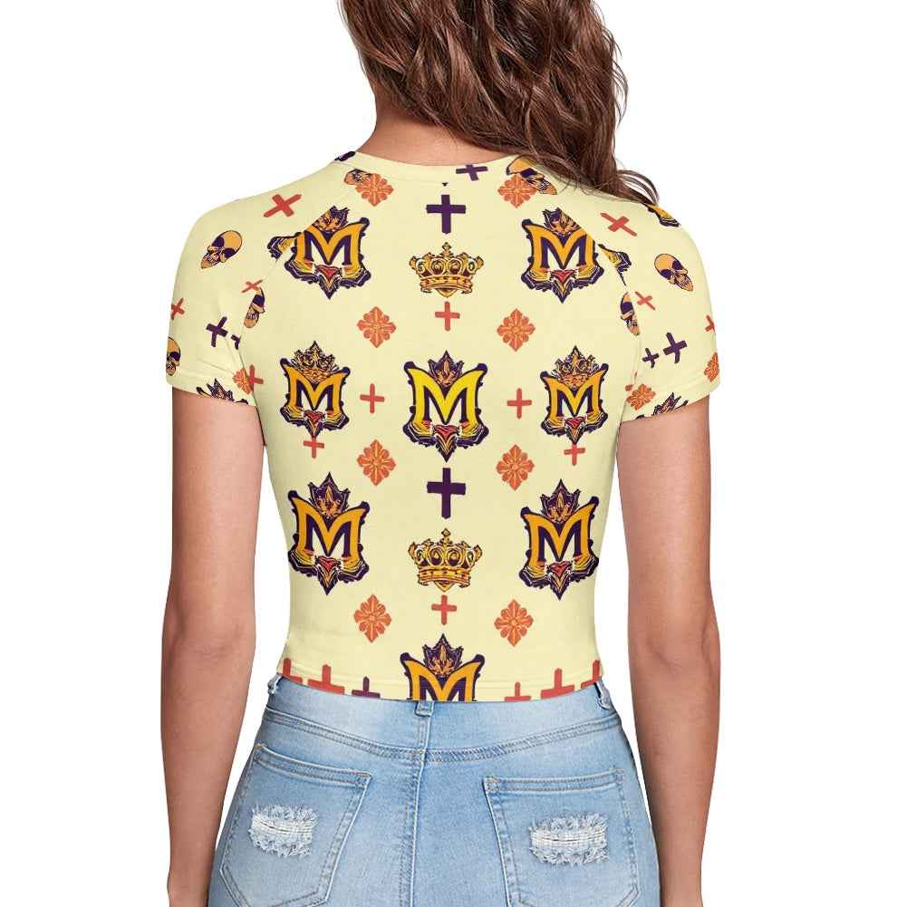 Tight cropped navel-baring T-shirt