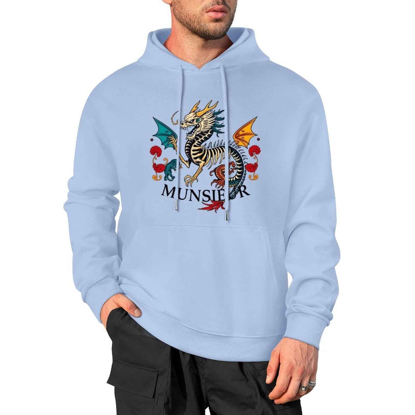 Munsieur Inferno Crest: Dragon Hoodie for Men - Munsieur