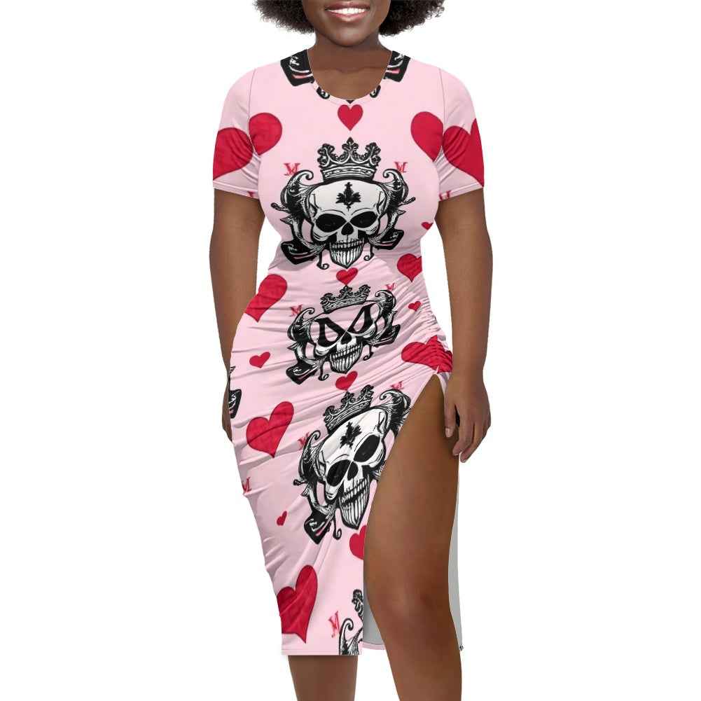 women's slit sheath dress