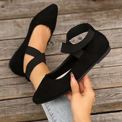Crisscross Point Toe Flat Slip-Ons - Munsieur