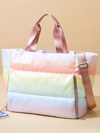 Gradient Quilted Travel Bag with Side Zippers - Munsieur