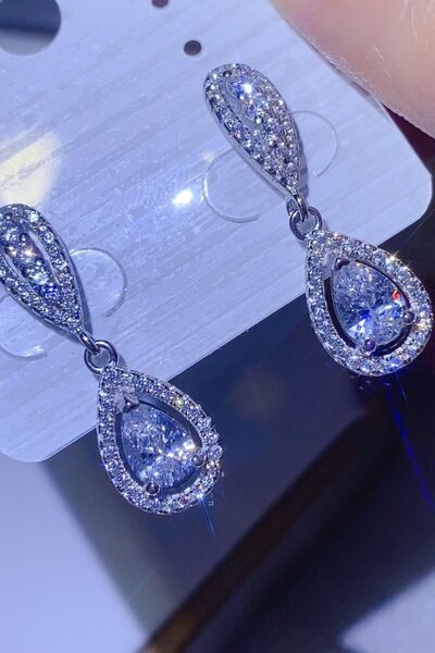 2 Carat Moissanite 925 Sterling Silver Teardrop Earrings - Munsieur