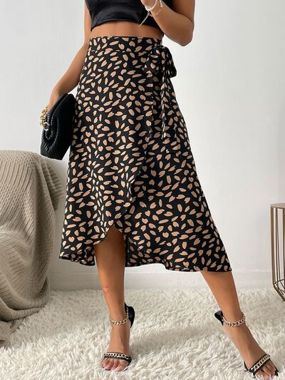 Tied Slit Printed Skirt - Munsieur