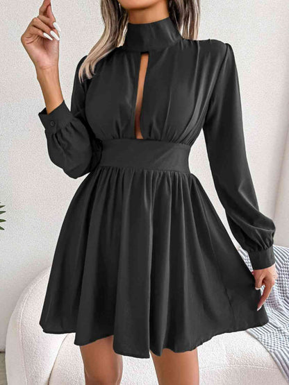 Cutout Turtle A-Line Mini Dress - Munsieur