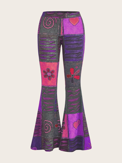 Pattern Abstract Style Personality Trend Tight Jeans