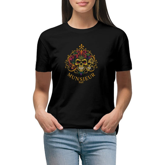 Munsieur Women's T-shirt "Mardi Gras" Designer Streetwear for Her Embroidered