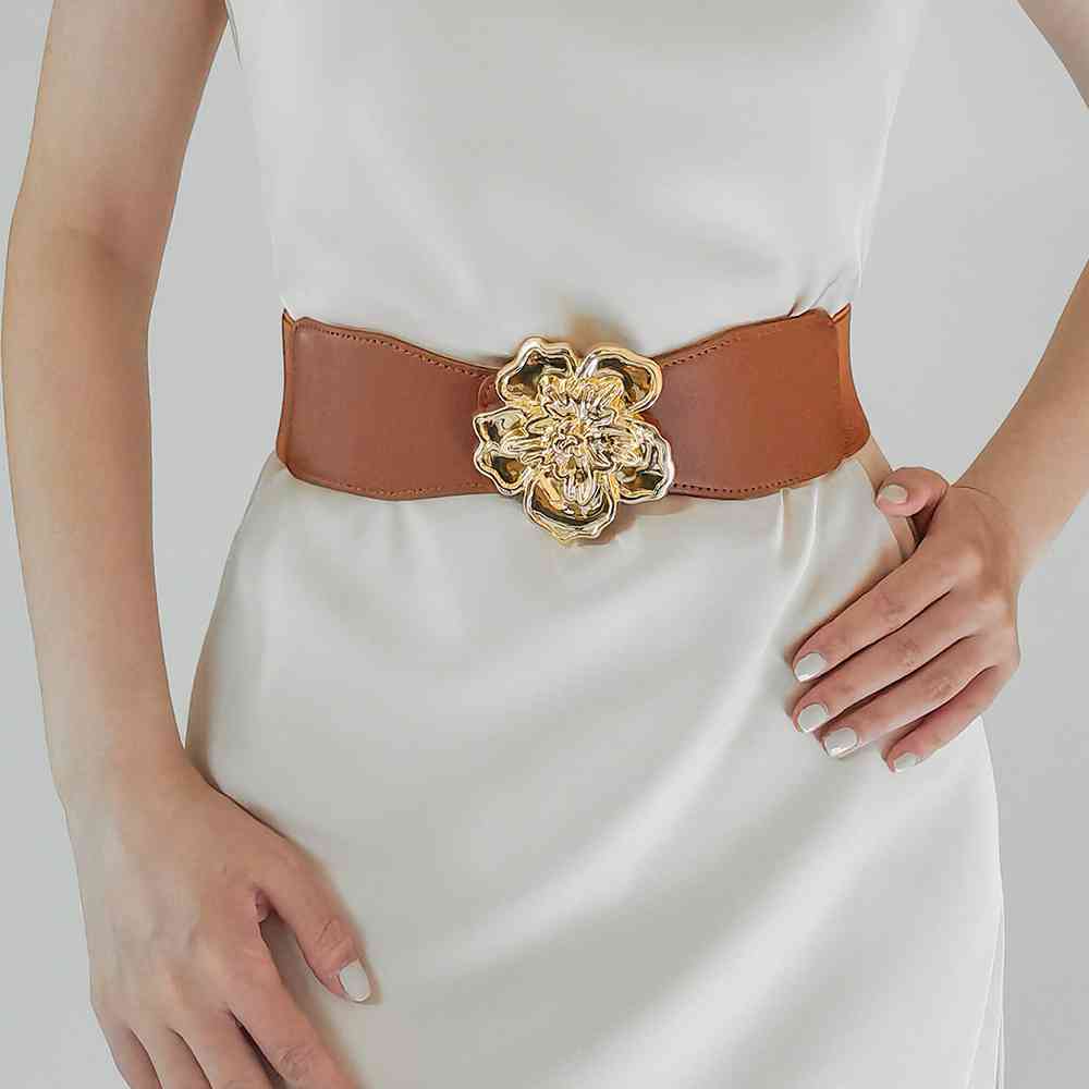 Flower Alloy Buckle Elastic Belt - Munsieur