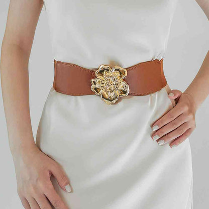 Flower Alloy Buckle Elastic Belt - Munsieur