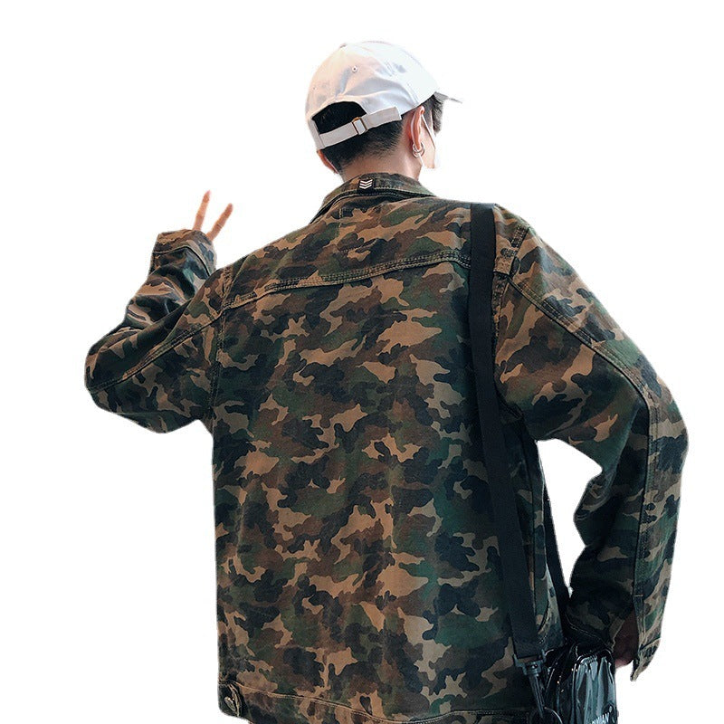 New Mens Camouflage Denim Coat Man Coats Masculine coats Fashion Design