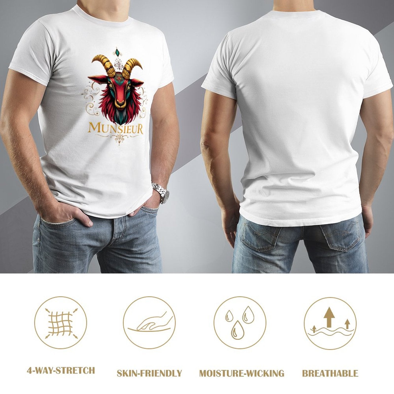 *Sale** Men's Munsieur Tee "Icon Billy" Designer Streetwear Fashion