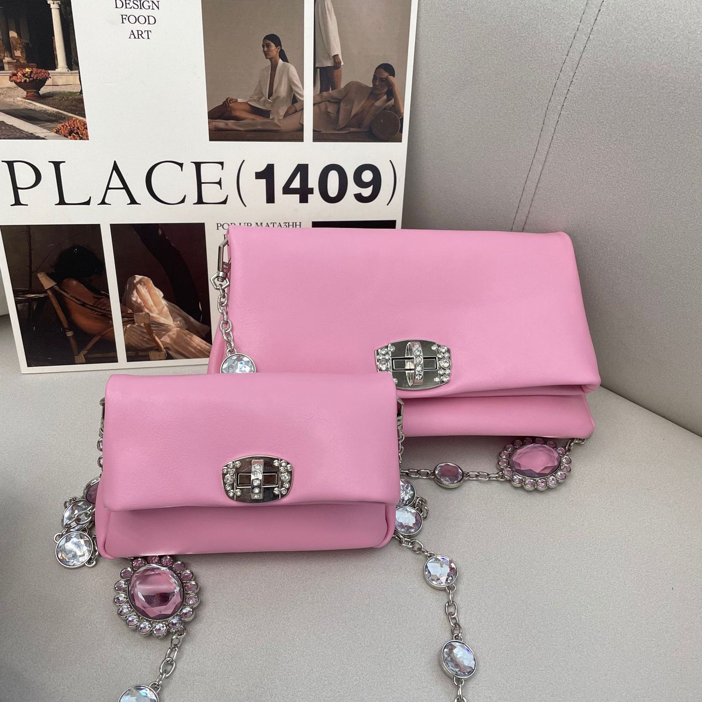 Shiny Diamond-encrusted Rhinestone Women's Trendy Messenger Handbag