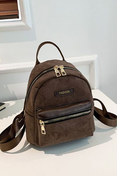 Chic Suede Adjustable Strap Backpack for Everyday Use - Munsieur