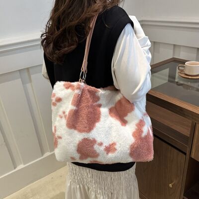 Cow Print Furry Tote Bag - Munsieur