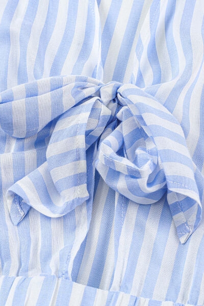 Bow Striped Kimono Sleeve Romper - Munsieur