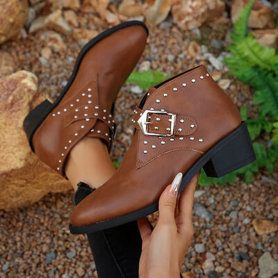 Studded Buckle Chelsea Boots - Munsieur