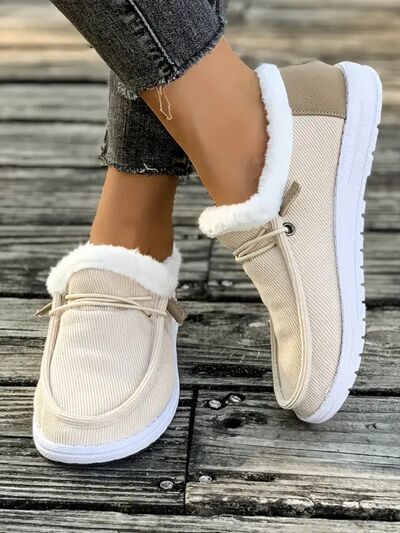 Fluff Round Toe Flat Slip-Ons - Munsieur