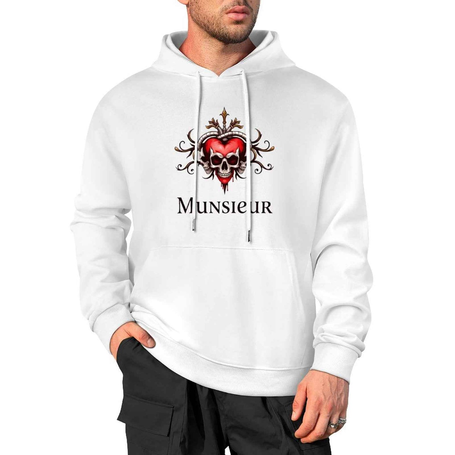 Munsieur Deadly Love: Skull Hoodie for Men - Munsieur
