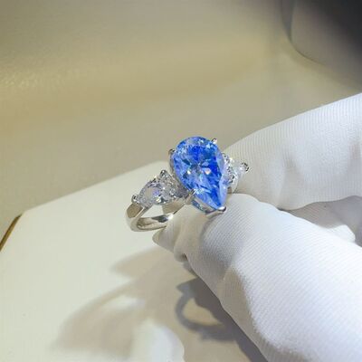 2 Carat 925 Sterling Silver Moissanite Teardrop Shape Ring - Munsieur