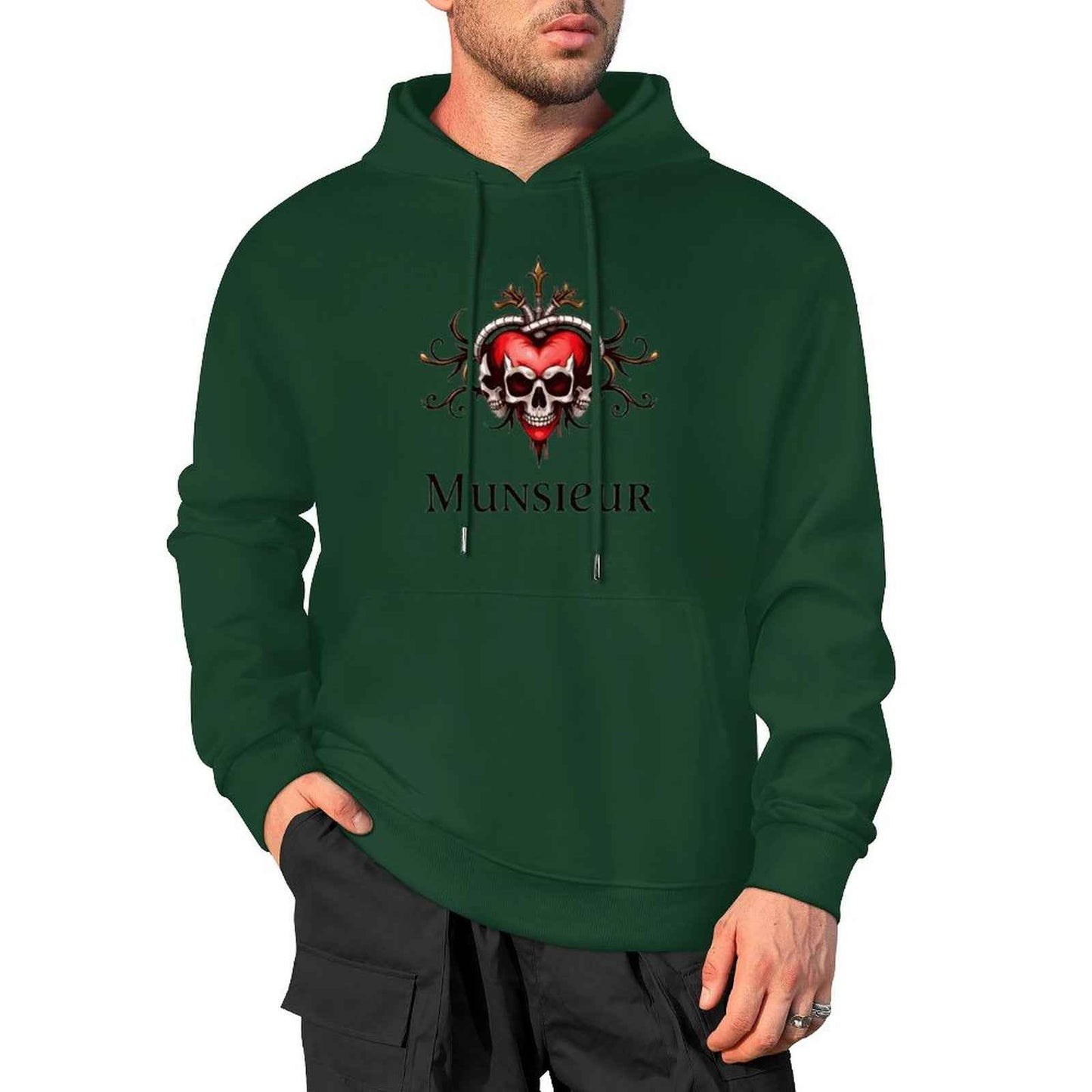 Munsieur Deadly Love: Skull Hoodie for Men - Munsieur