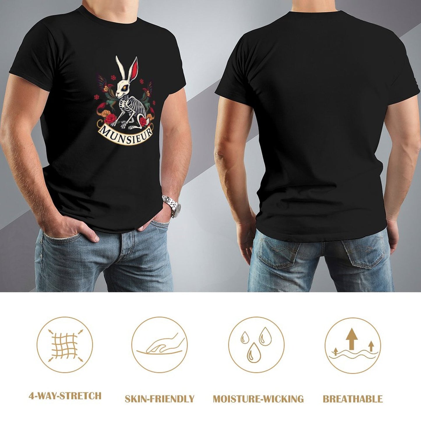 Munsieur Brand Tee "Rabbit FuFu" Streetwear Design Stylish Tee for Men