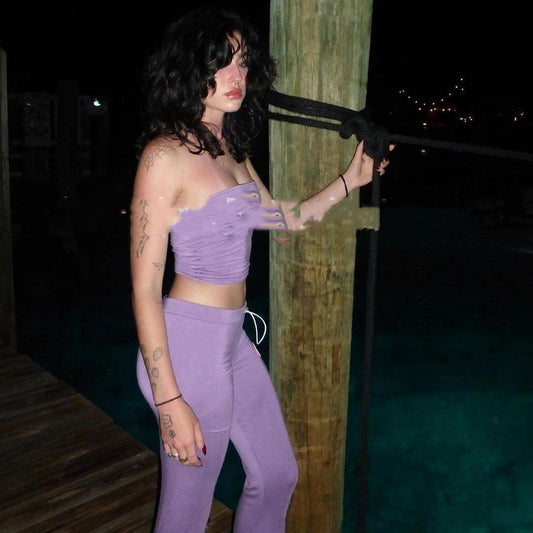 Tube Top T-shirt Casual Trousers Two-piece Set