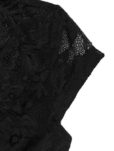 Lace V-Neck Cap Sleeve Bodysuit - Munsieur