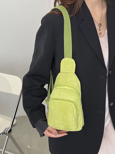 Corduroy Solid Color Crossbody Bag - Munsieur