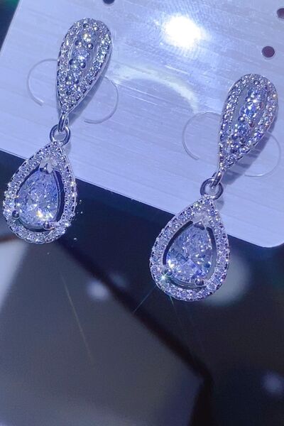 2 Carat Moissanite 925 Sterling Silver Teardrop Earrings - Munsieur