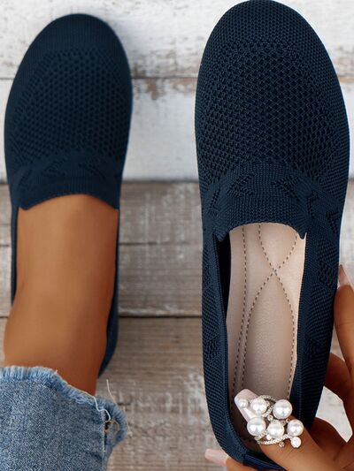 Mesh Round Toe Flat Slip-Ons - Munsieur