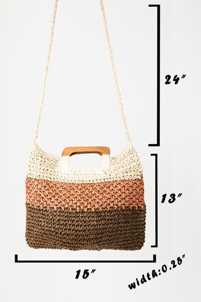 Fame Color Block Double-Use Braided Tote Bag - Munsieur