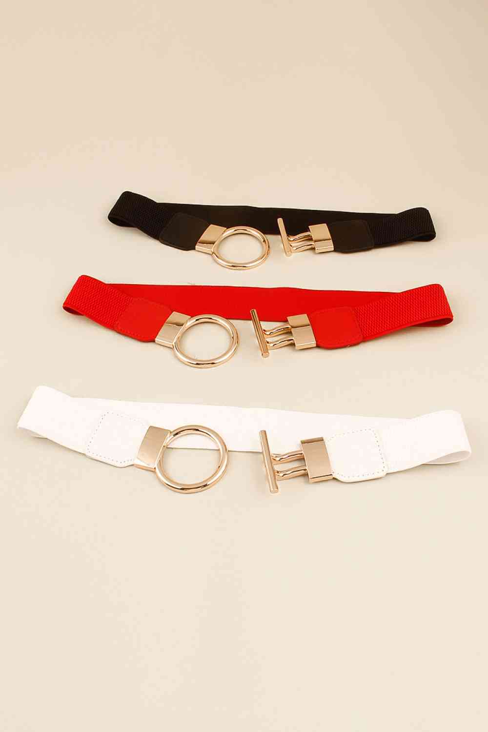 Circle Shape Buckle Zinc Alloy Buckle PU Leather Belt - Munsieur