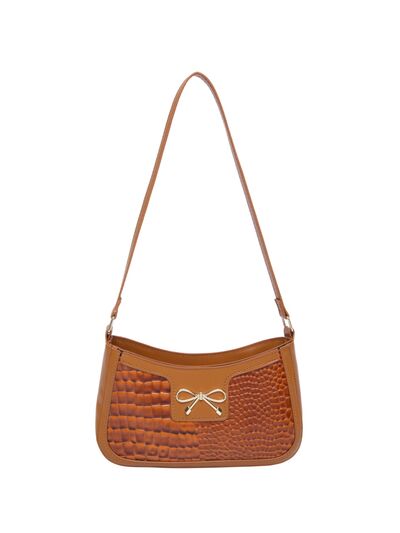 Bow PU Leather Shoulder Bag - Munsieur