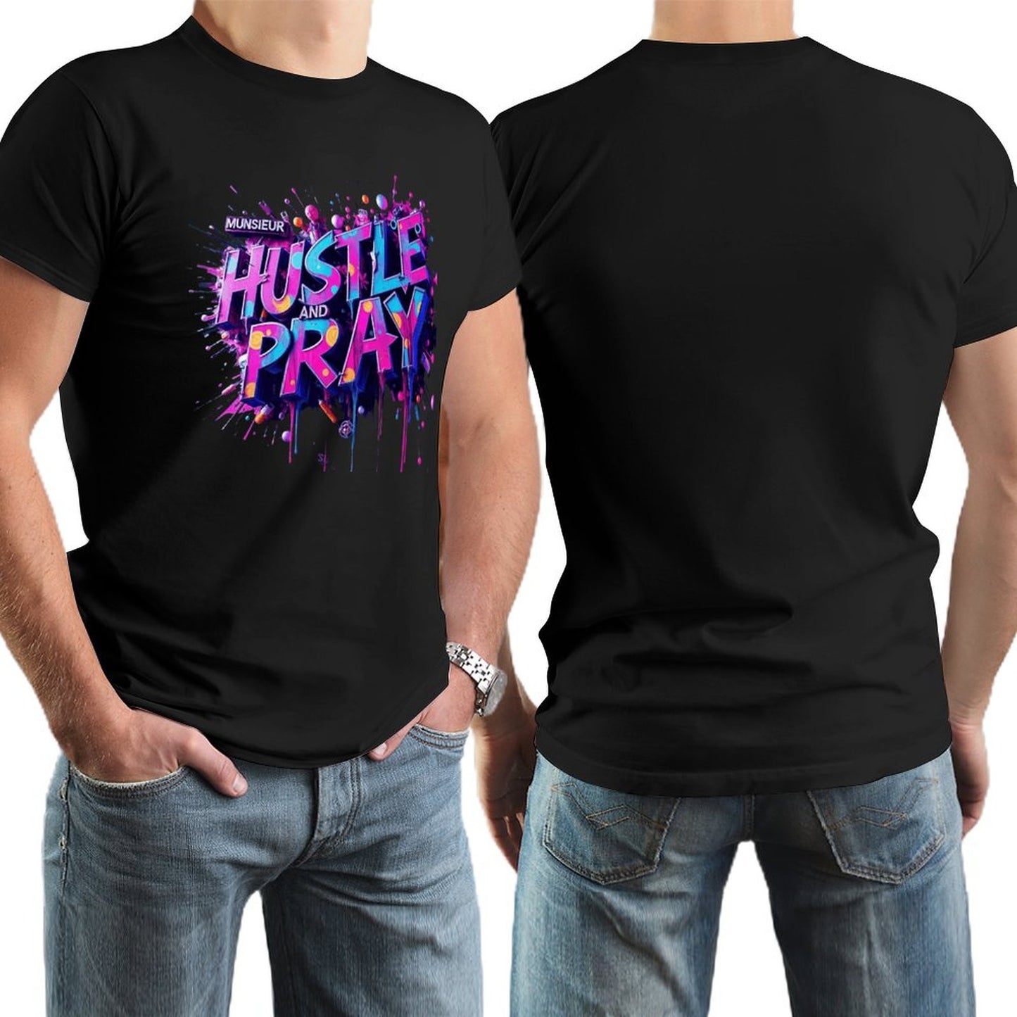 Munsieur Men's Tee "Hustle and Pray"
