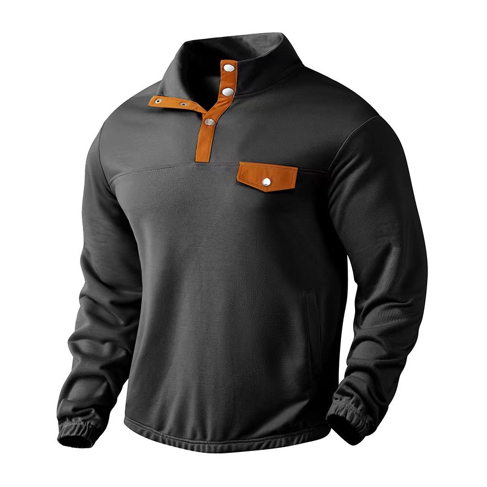 Men's Outdoor Contrast Color Casual Standard Collar Long Sleeve Hoodie - Munsieur