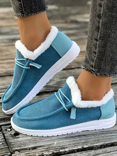 Fluff Round Toe Flat Slip-Ons - Munsieur