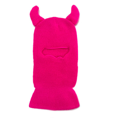 Halloween Wool Hat Mask Horn Single Hole