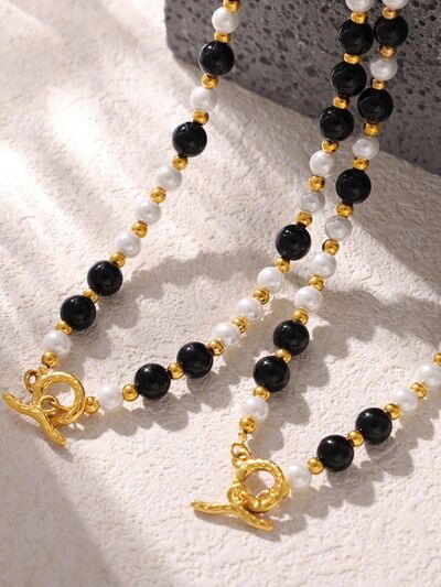 Stainless Agate Shell Bead Necklace - Munsieur