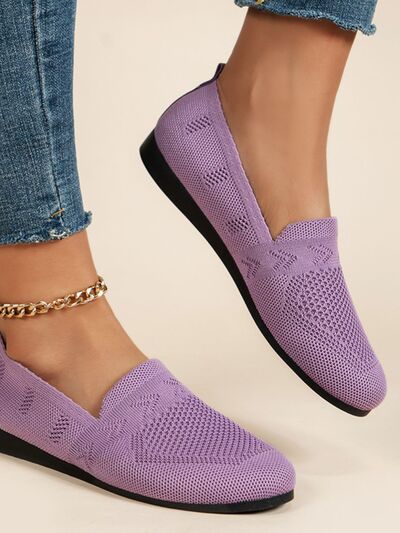 Mesh Round Toe Flat Slip-Ons - Munsieur