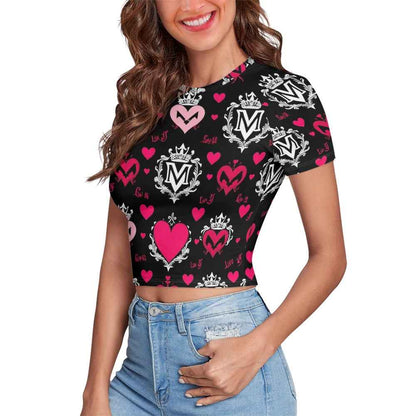 Tight cropped navel-baring T-shirt