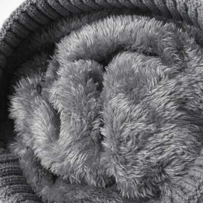 Cable Knit Solid Color Hat with Pompom - Munsieur