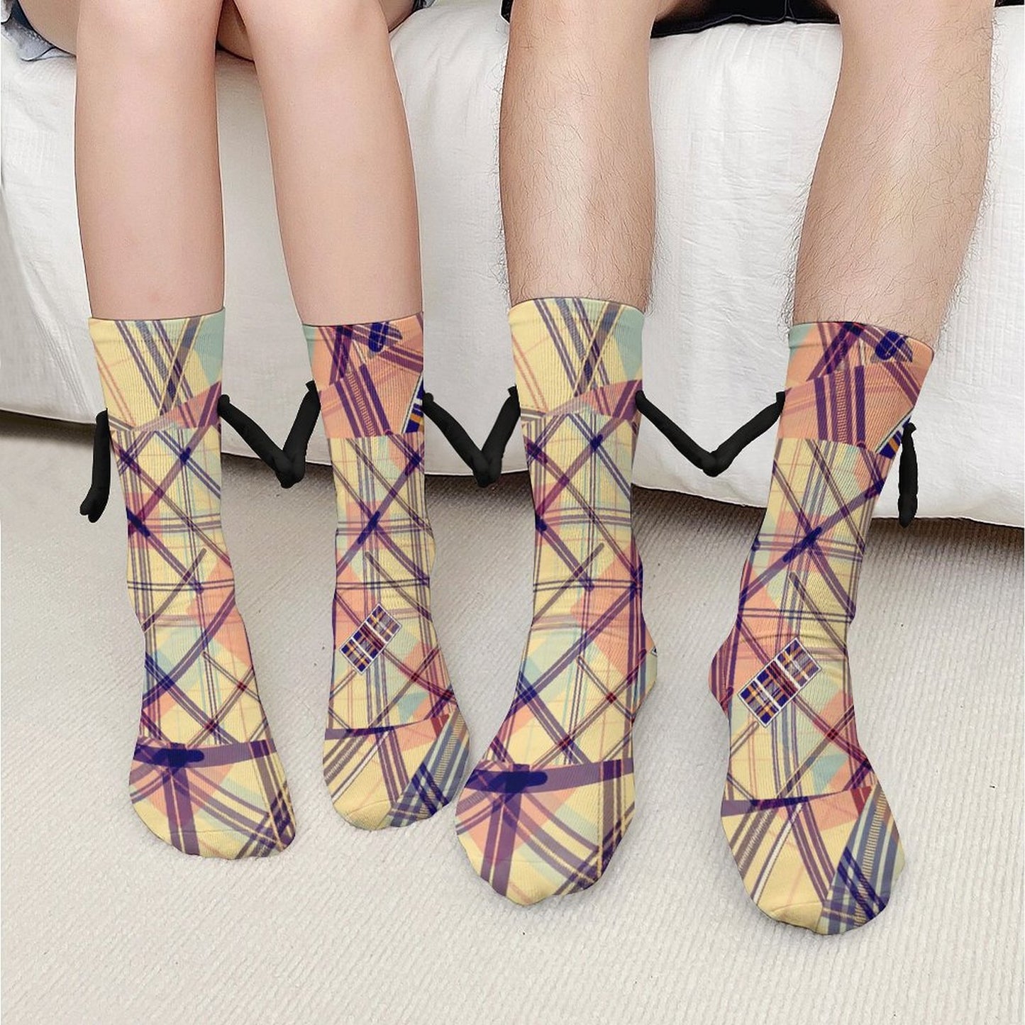 Munsieur Design Buddy Socks Magnetic Holding Hands Funny Socks accessories