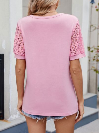 Lace Short Sleeve T-Shirt - Munsieur