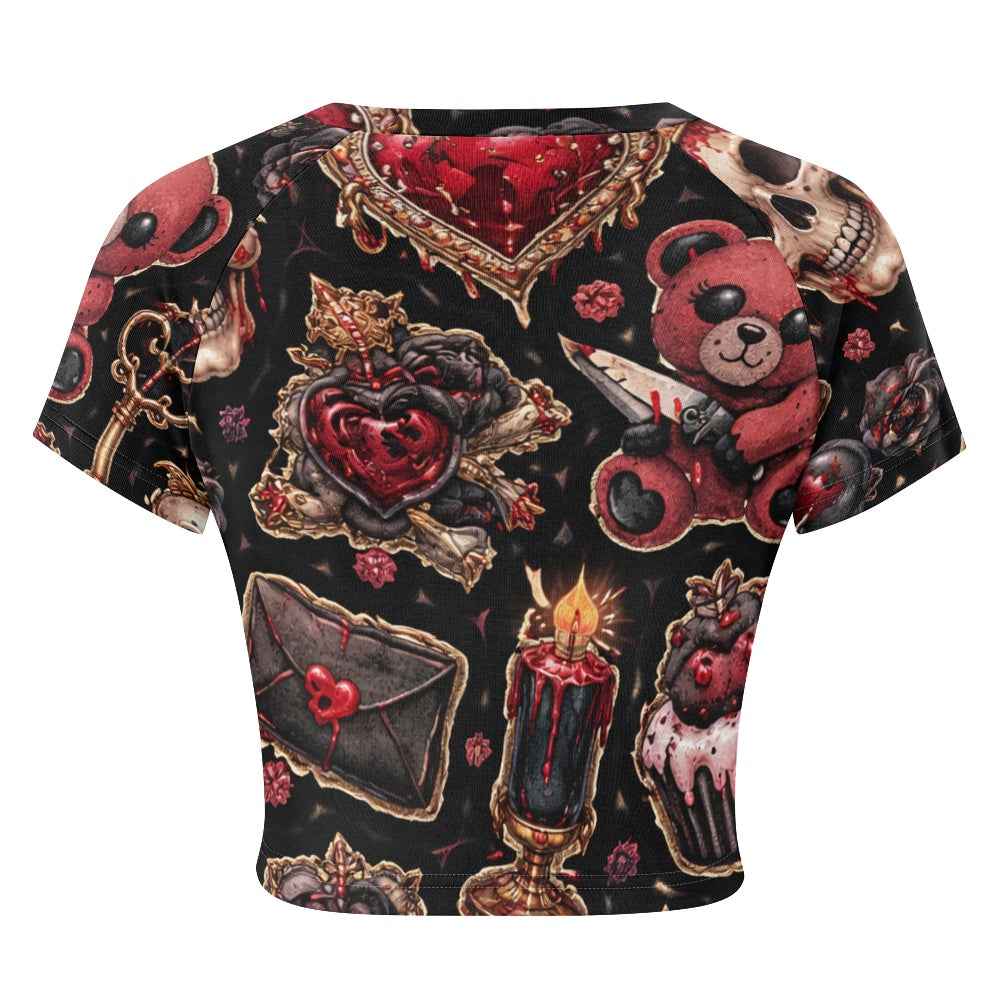 Tight cropped navel-baring T-shirt
