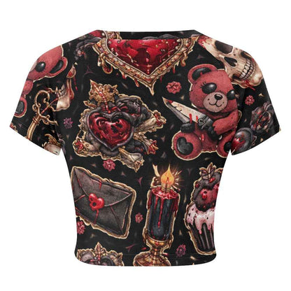 Tight cropped navel-baring T-shirt