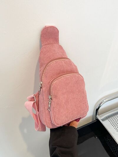 Corduroy Solid Color Crossbody Bag - Munsieur