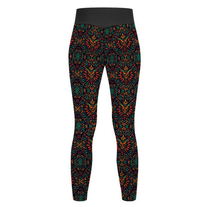 Munsieur Custom Printed Honeycomb Textured Yoga Leggings for Women