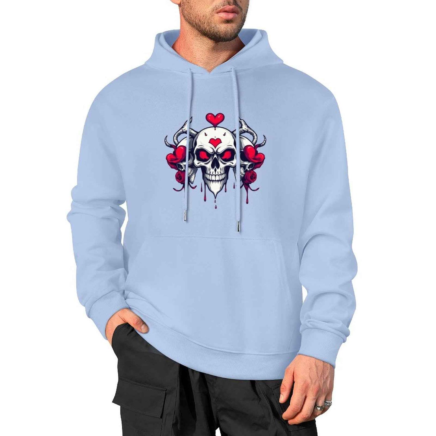 Munsieur Bleeding Royalty: Skull Hoodie for Men - Munsieur