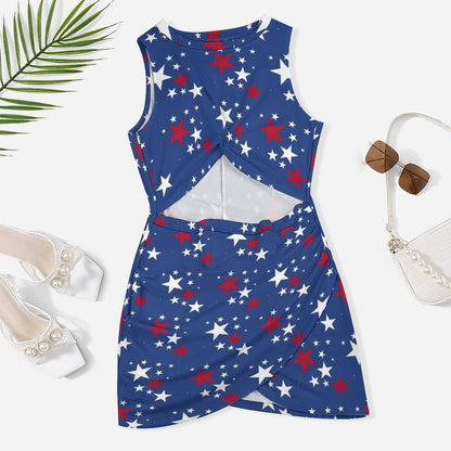 Women's Cutout Bodycon Slim Fit Dress Stars Design