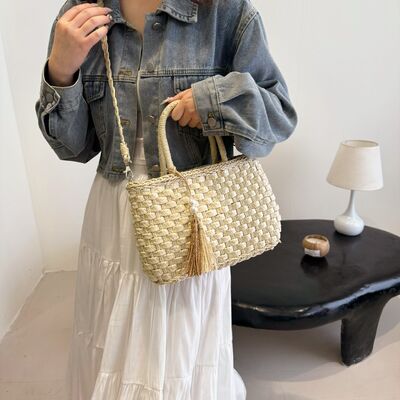 Braided Strap Paper Weave Shoulder Bag - Munsieur