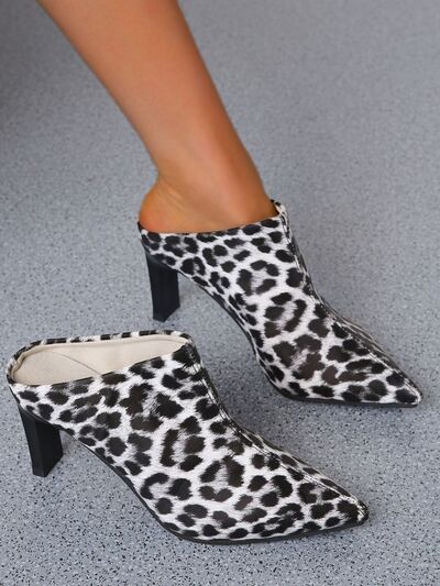 PU Leather Leopard Point Toe Pumps - Munsieur